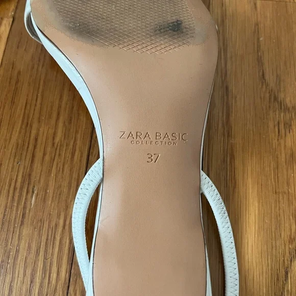 Zara white sandals in size 37 US 7 in white - Picture 4 of 4